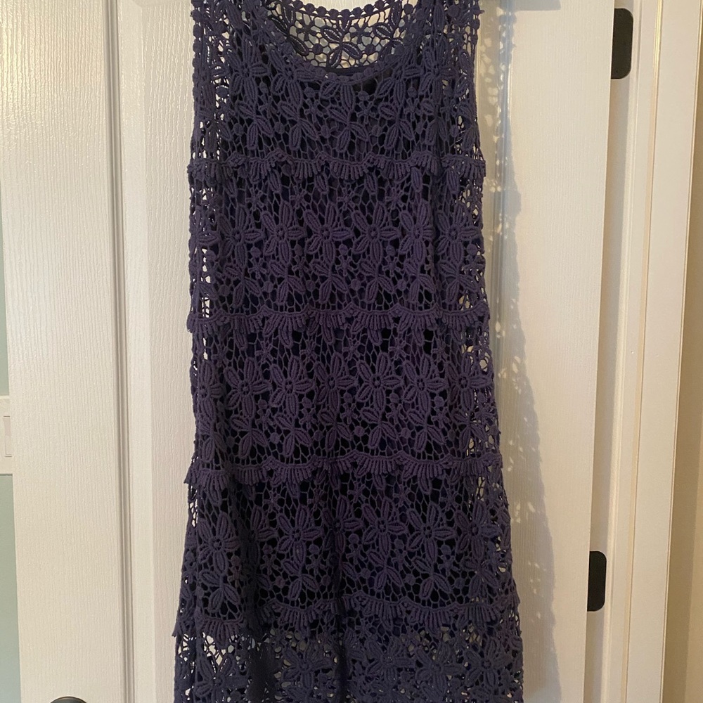 Navy crochet dress